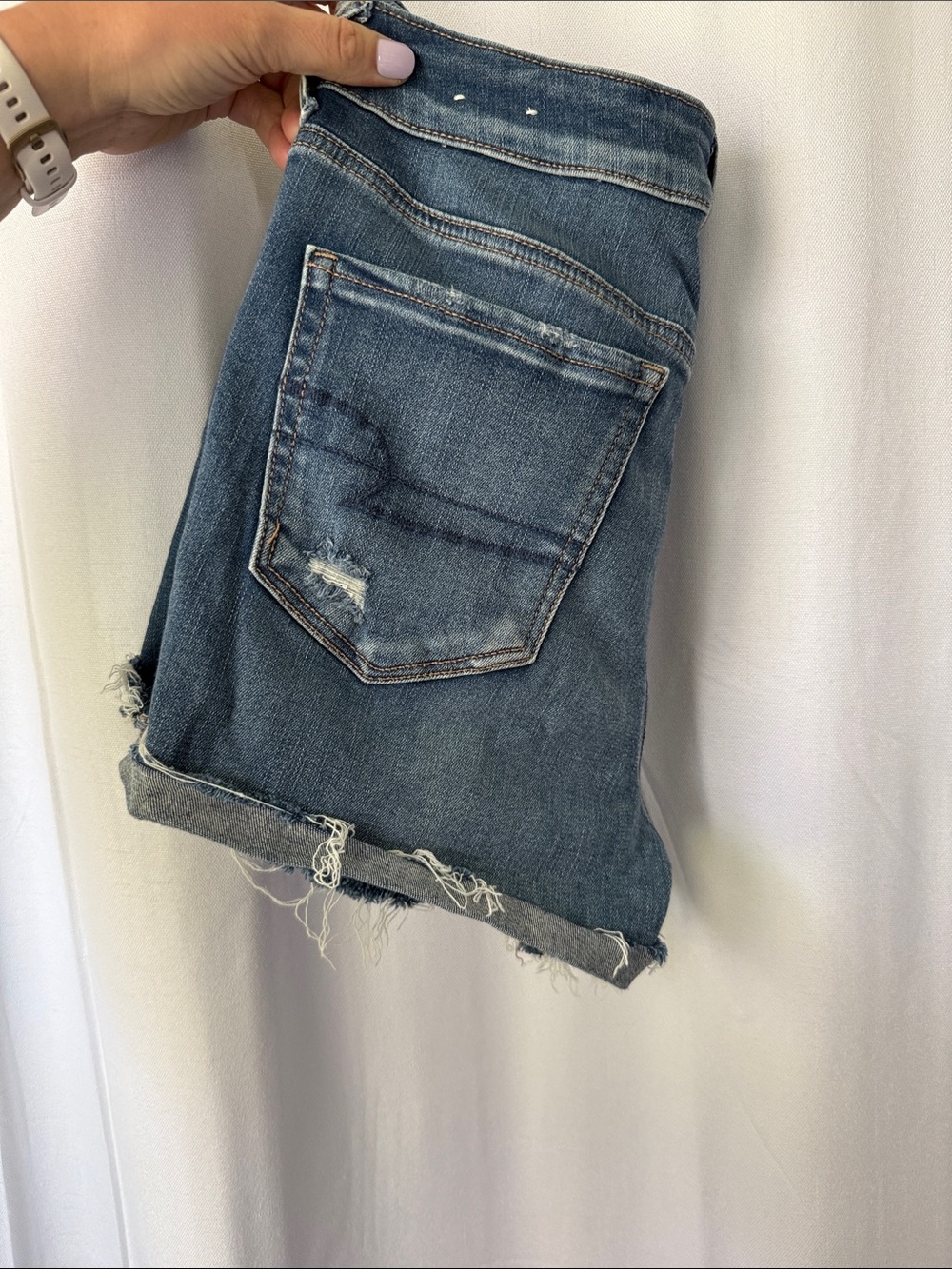 American Eagle Outfitters Distressed Blue Denim Jean Shorts